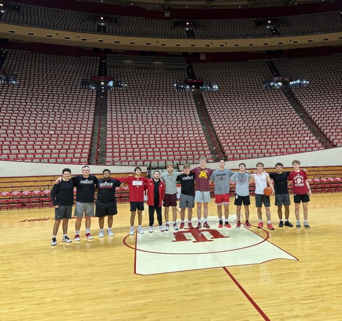 Gophers men's basketball managers with Indiana managers